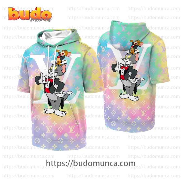 Louis vuitton and tom and jerry cool vest hooded short sleeve t-shirt gift uninque for kid man women